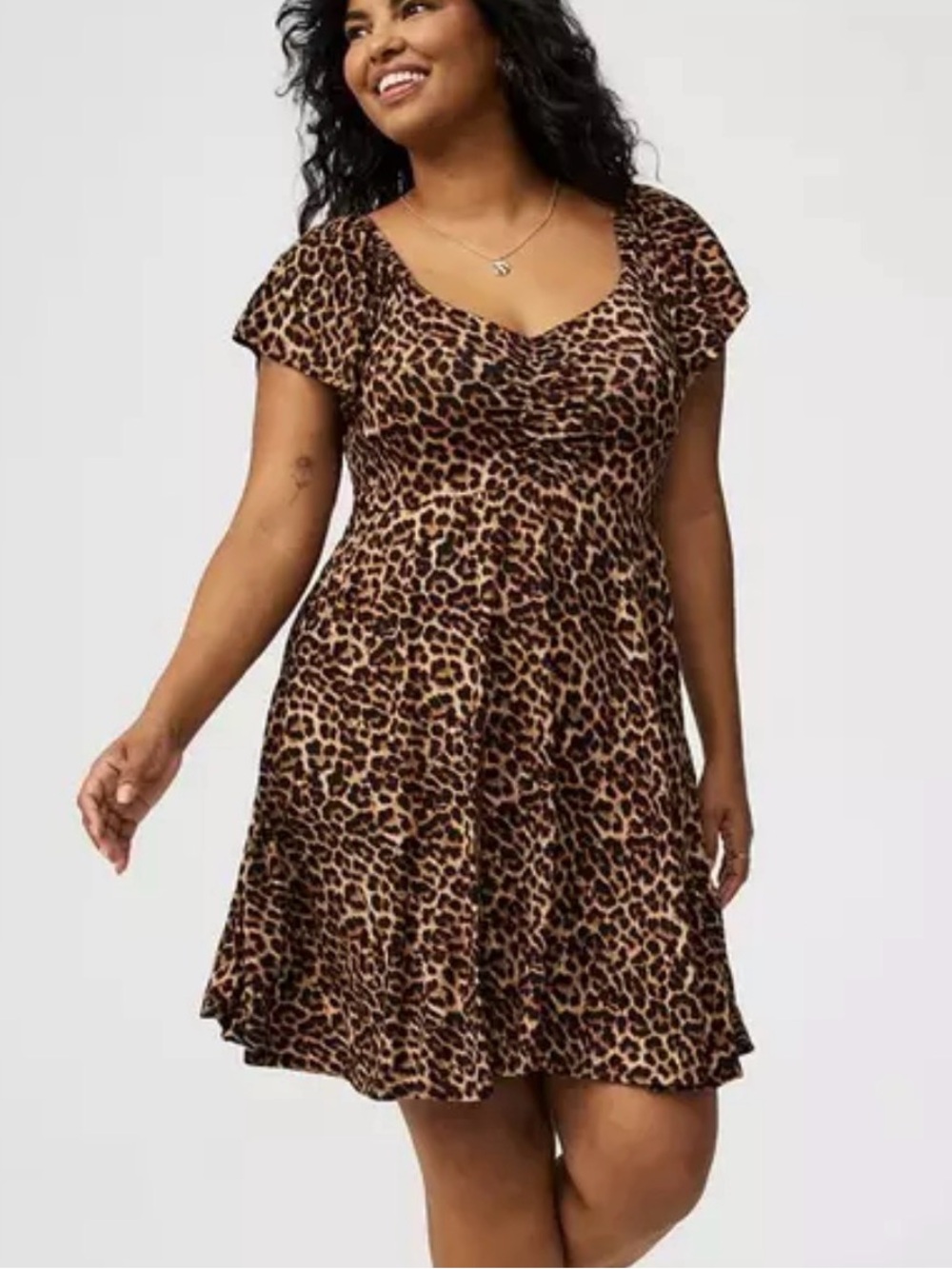 Torrid 2 Leopard print short sleeve mini dress women’s 2x 2xl super soft nwt